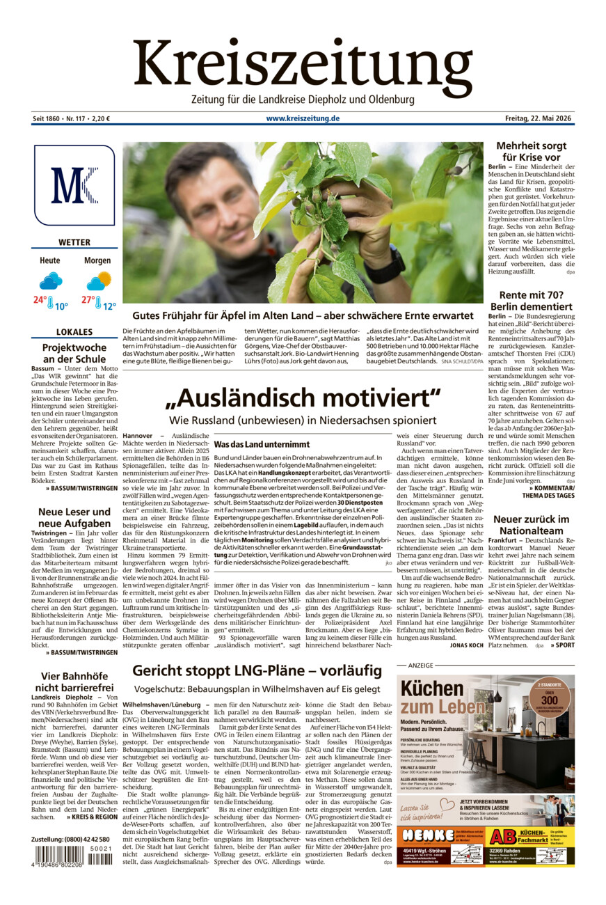 Kreiszeitung Bassum/Twistringen vom Freitag, 22.05.2026