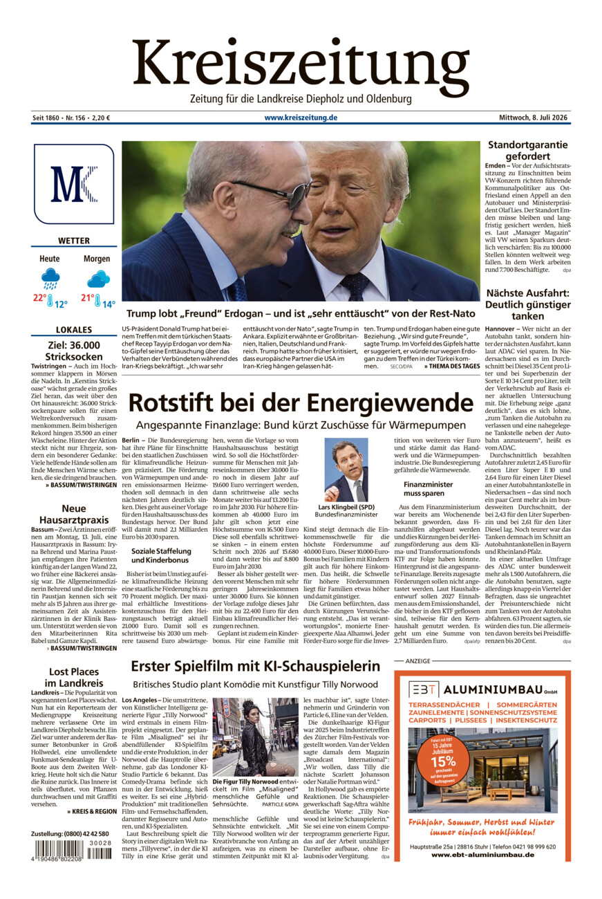Kreiszeitung Bassum/Twistringen vom Mittwoch, 08.07.2026
