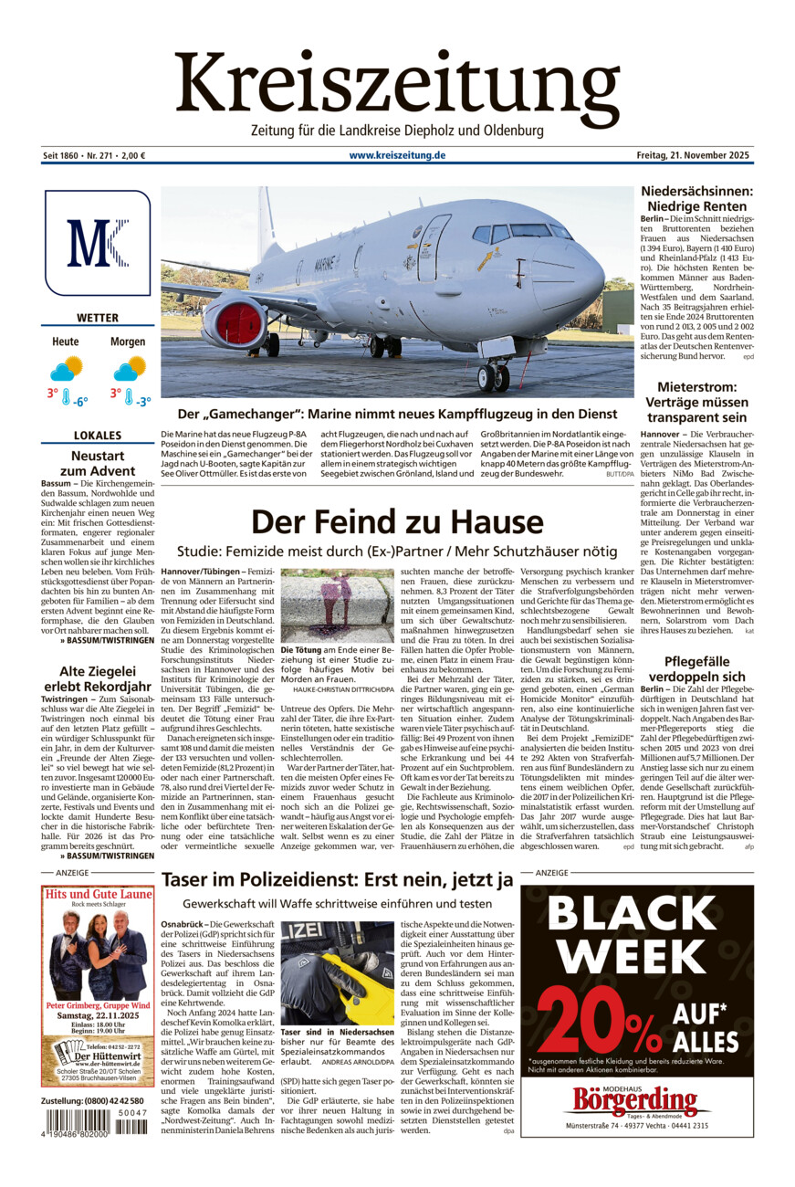 Kreiszeitung Bassum/Twistringen vom Freitag, 21.11.2025