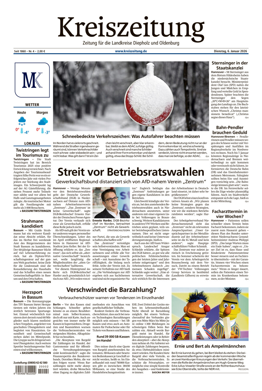 Kreiszeitung Bassum/Twistringen vom Dienstag, 06.01.2026
