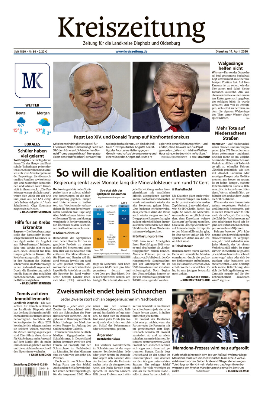 Kreiszeitung Bassum/Twistringen vom Dienstag, 14.04.2026