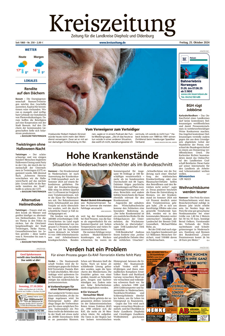 Kreiszeitung Bassum/Twistringen vom Freitag, 25.10.2024