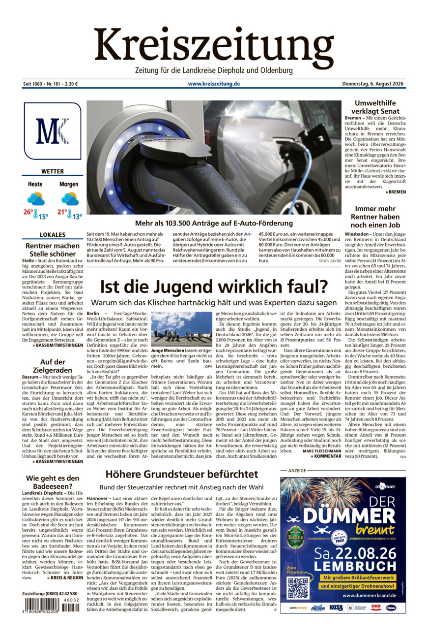 Kreiszeitung Bassum/Twistringen vom Donnerstag, 06.08.2026