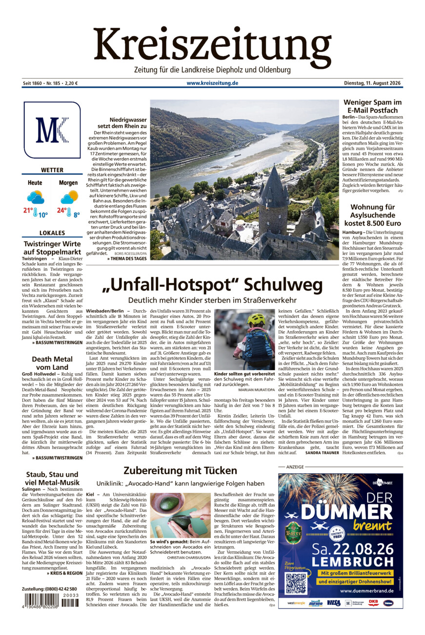 Kreiszeitung Bassum/Twistringen vom Dienstag, 11.08.2026
