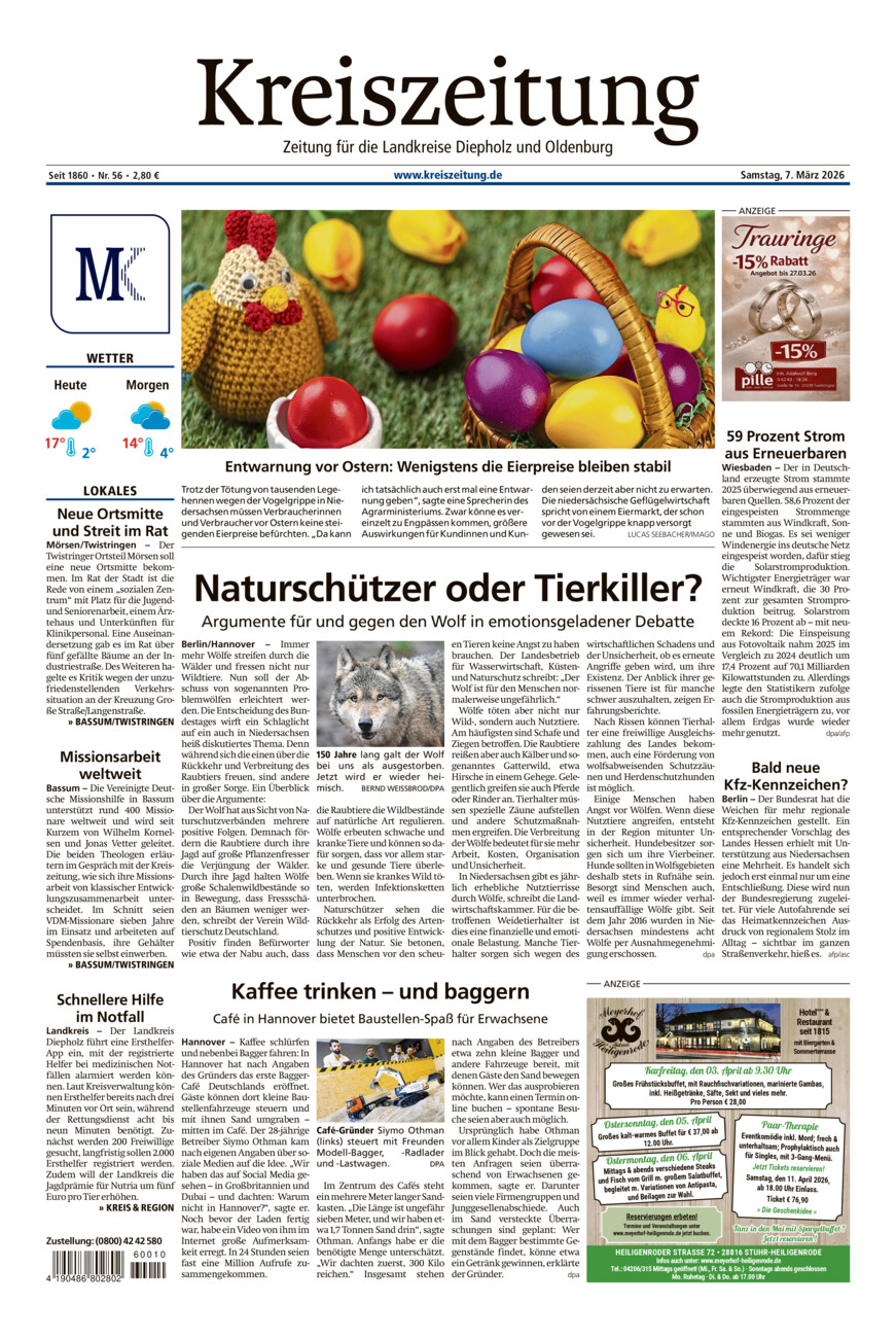 Kreiszeitung Bassum/Twistringen vom Samstag, 07.03.2026