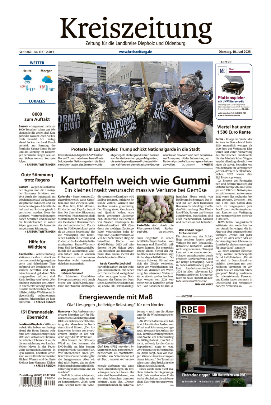 Kreiszeitung Bassum/Twistringen vom Dienstag, 10.06.2025