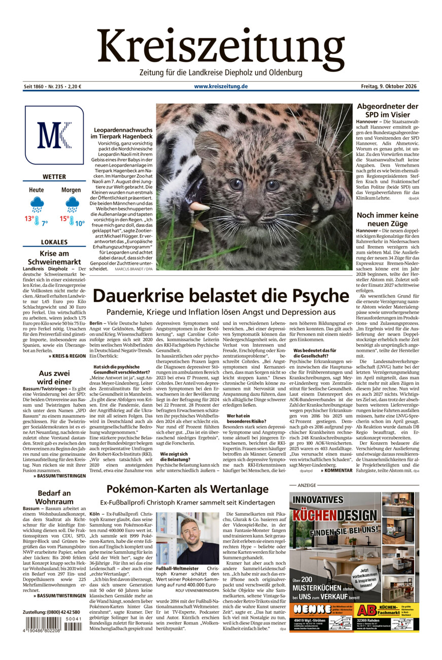 Kreiszeitung Bassum/Twistringen vom Freitag, 09.10.2026