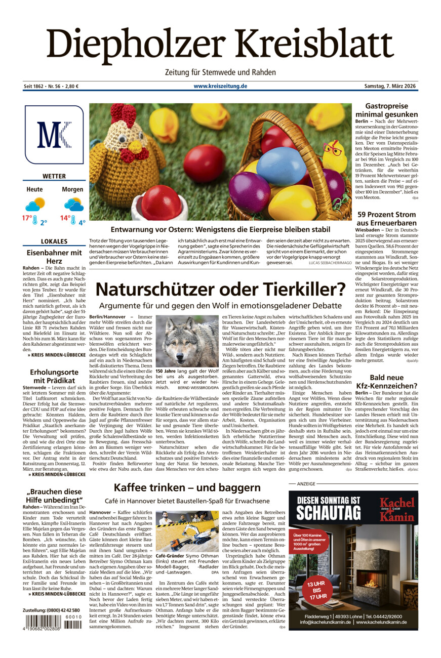 Diepholzer Kreisblatt Stemwede/Rahden vom Samstag, 07.03.2026
