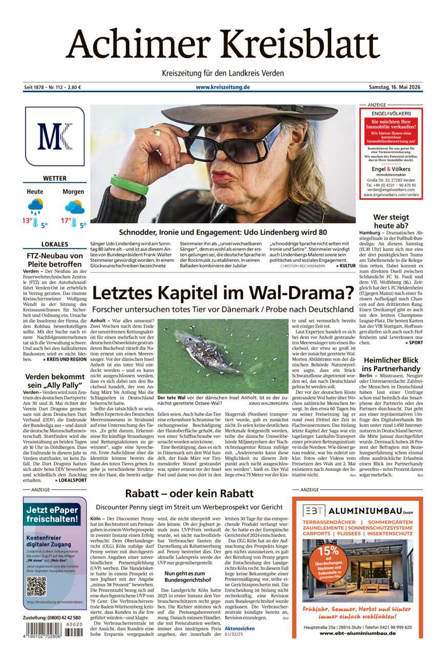 Achimer Kreisblatt vom Samstag, 16.05.2026