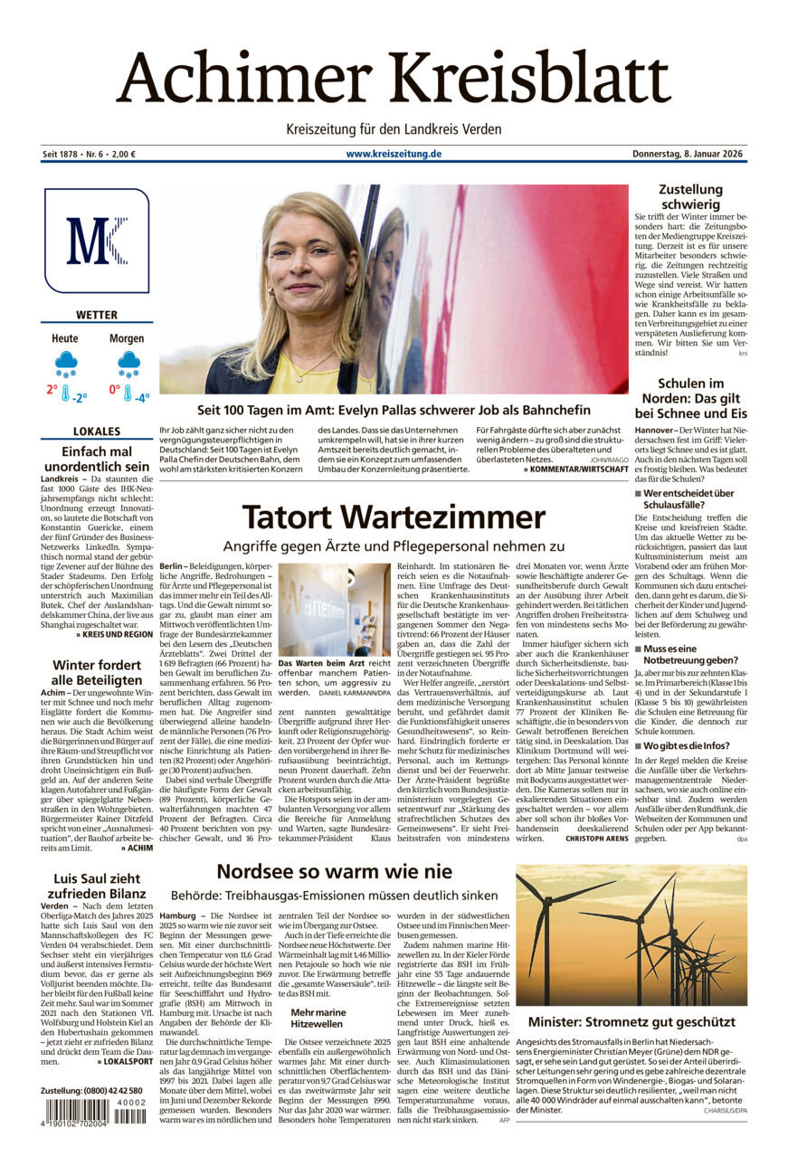 Achimer Kreisblatt vom Donnerstag, 08.01.2026