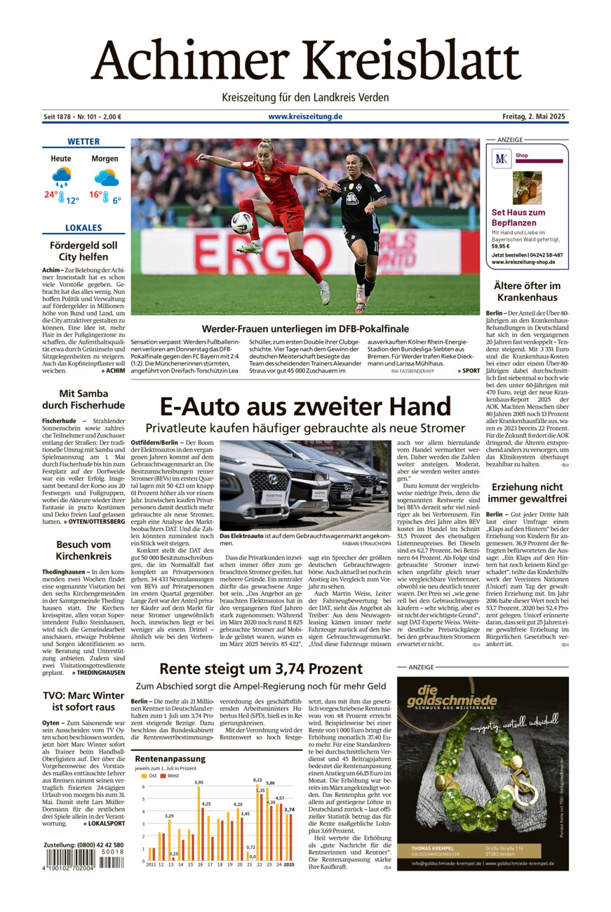 Achimer Kreisblatt vom Freitag, 02.05.2025