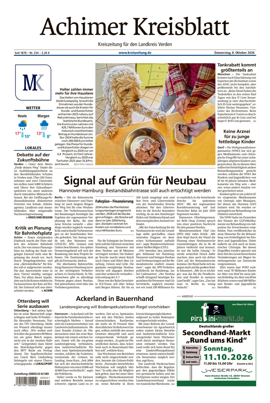 Achimer Kreisblatt vom Donnerstag, 08.10.2026