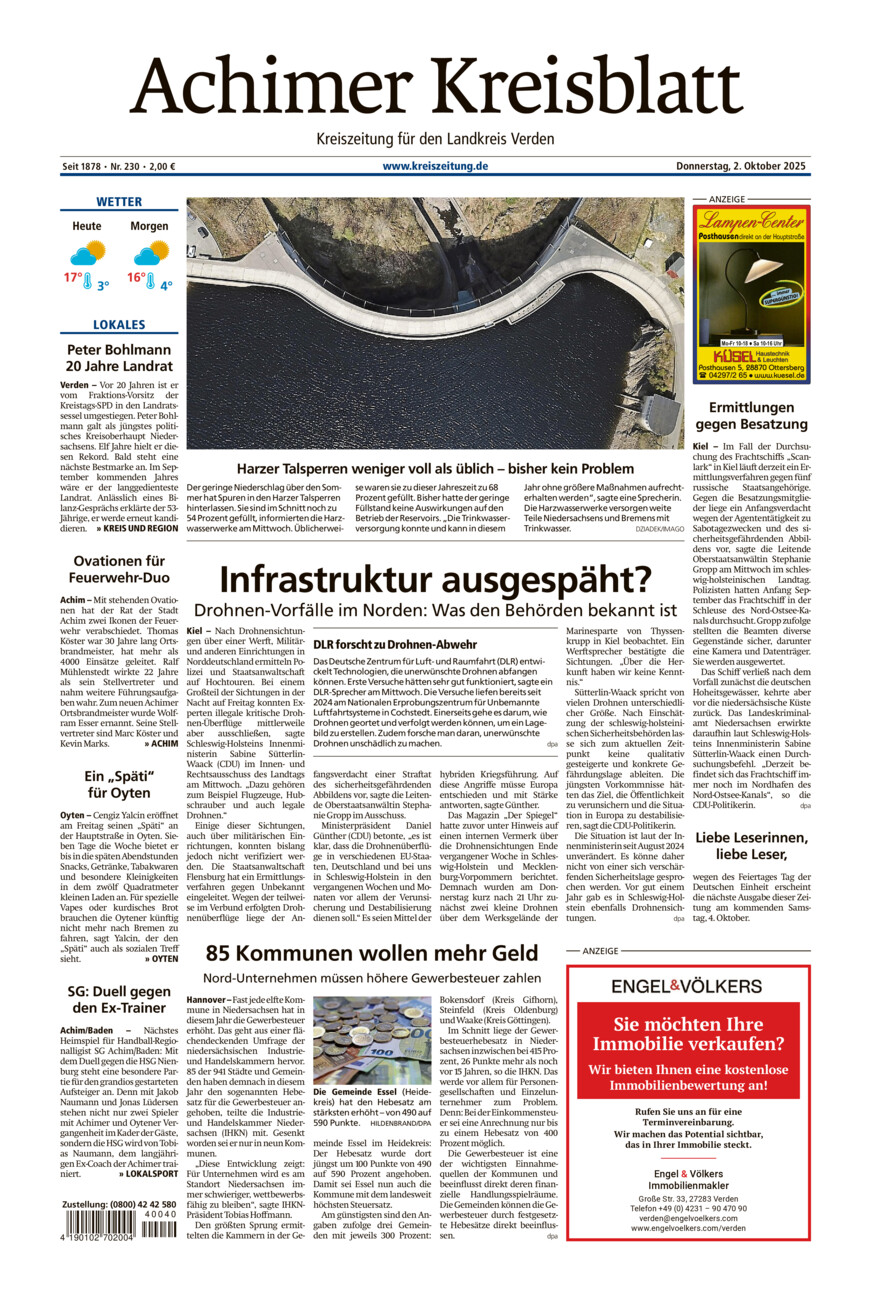 Achimer Kreisblatt vom Donnerstag, 02.10.2025