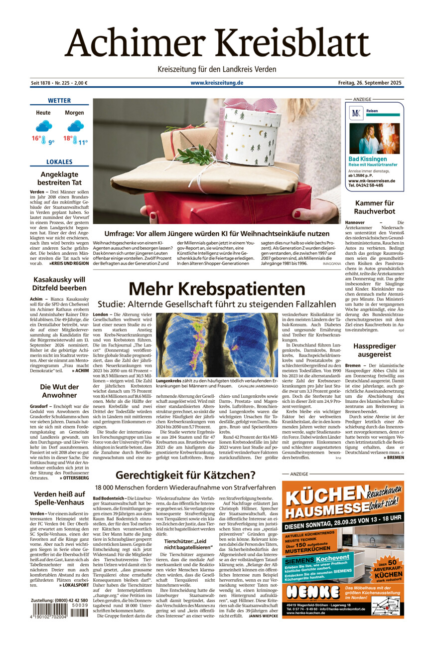 Achimer Kreisblatt vom Freitag, 26.09.2025