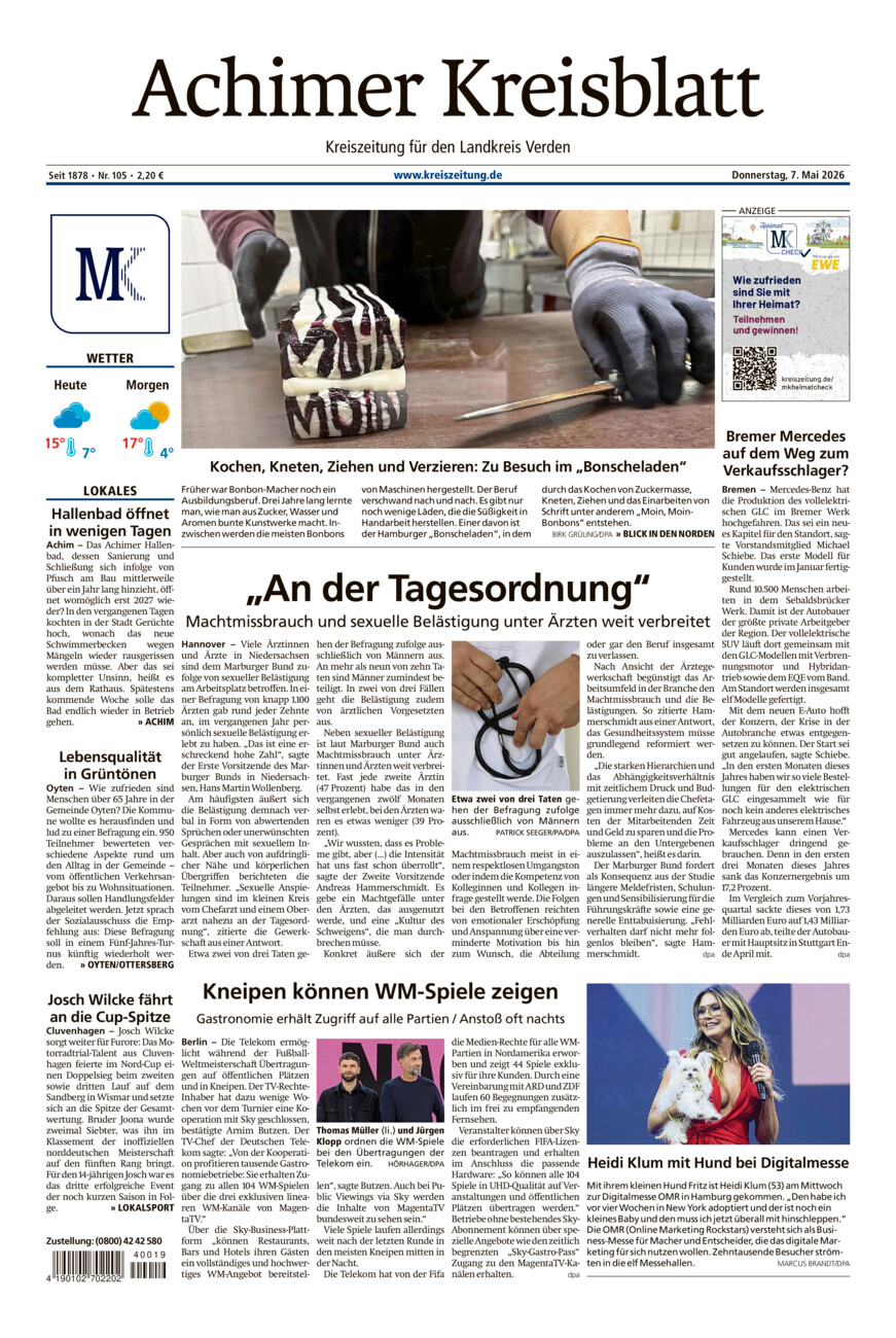 Achimer Kreisblatt vom Donnerstag, 07.05.2026