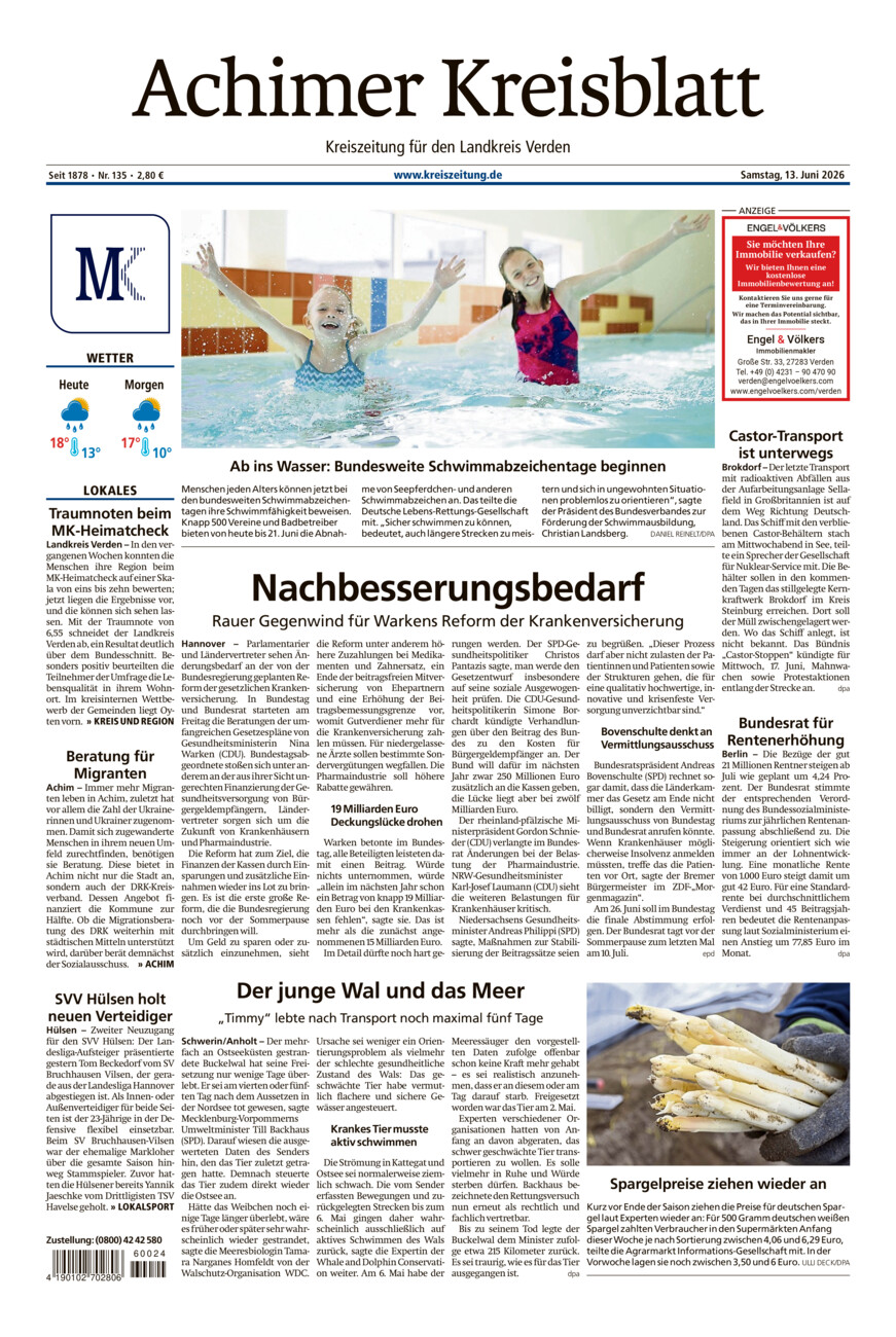 Achimer Kreisblatt vom Samstag, 13.06.2026