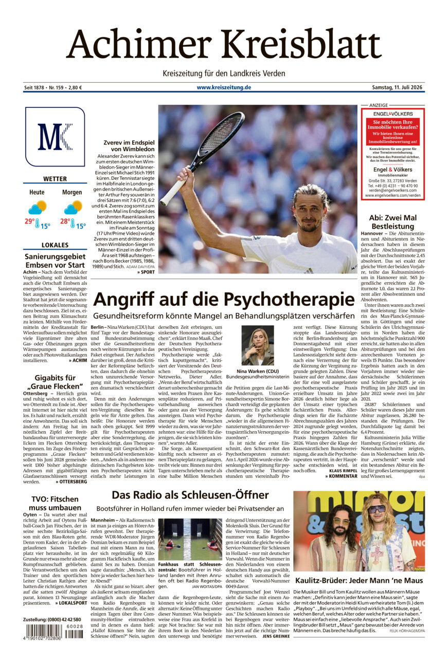 Achimer Kreisblatt vom Samstag, 11.07.2026