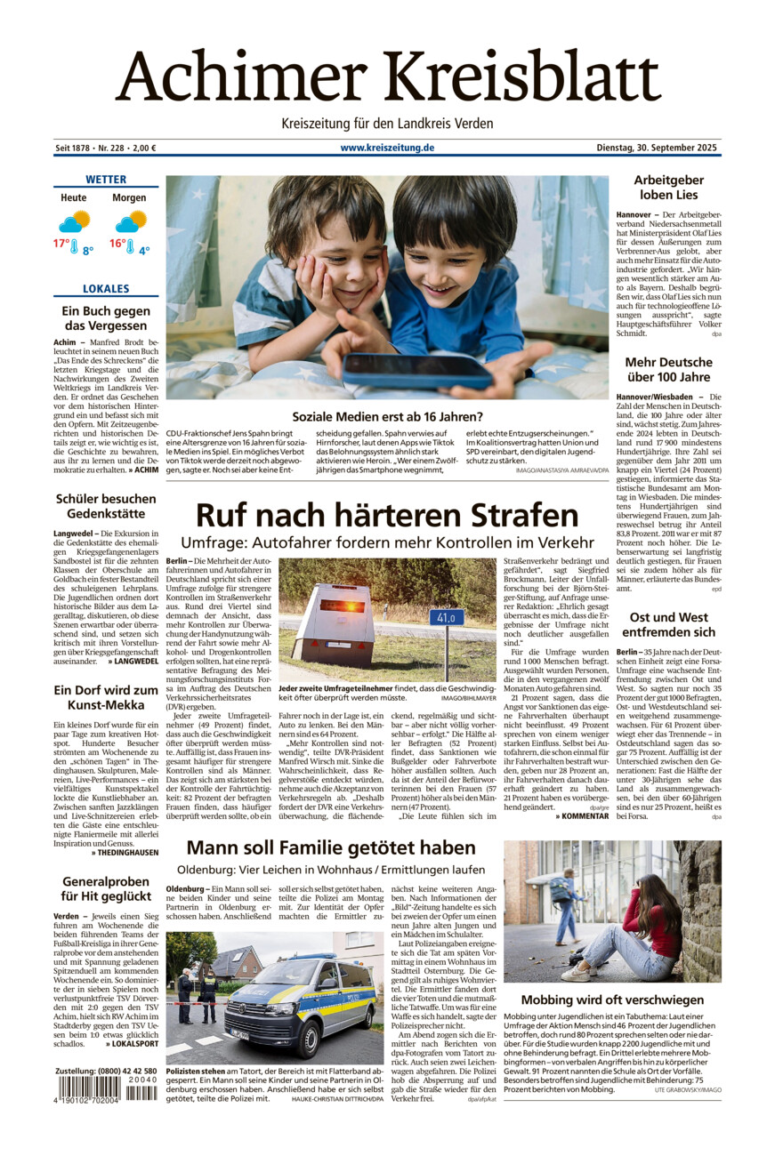 Achimer Kreisblatt vom Dienstag, 30.09.2025