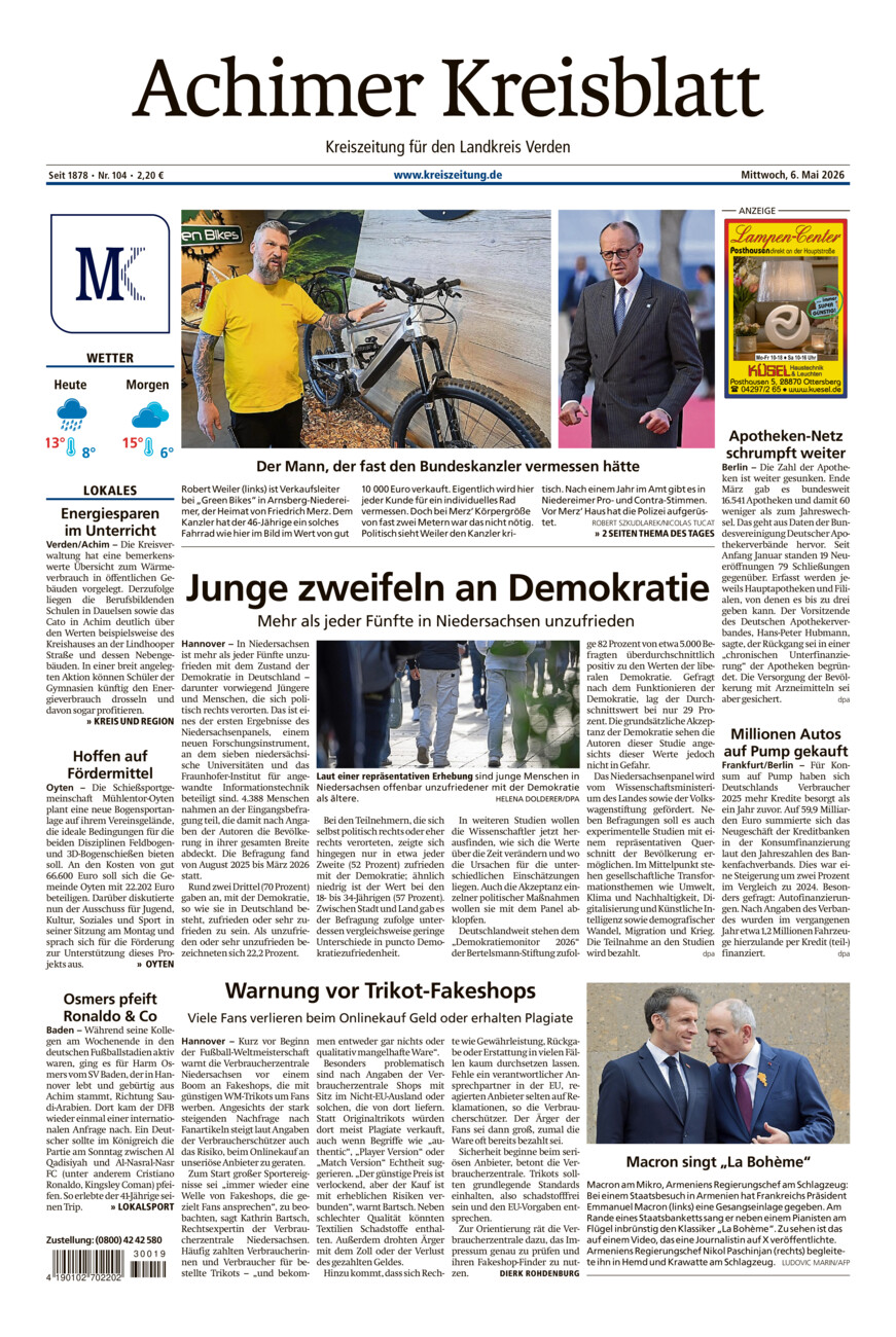 Achimer Kreisblatt vom Mittwoch, 06.05.2026