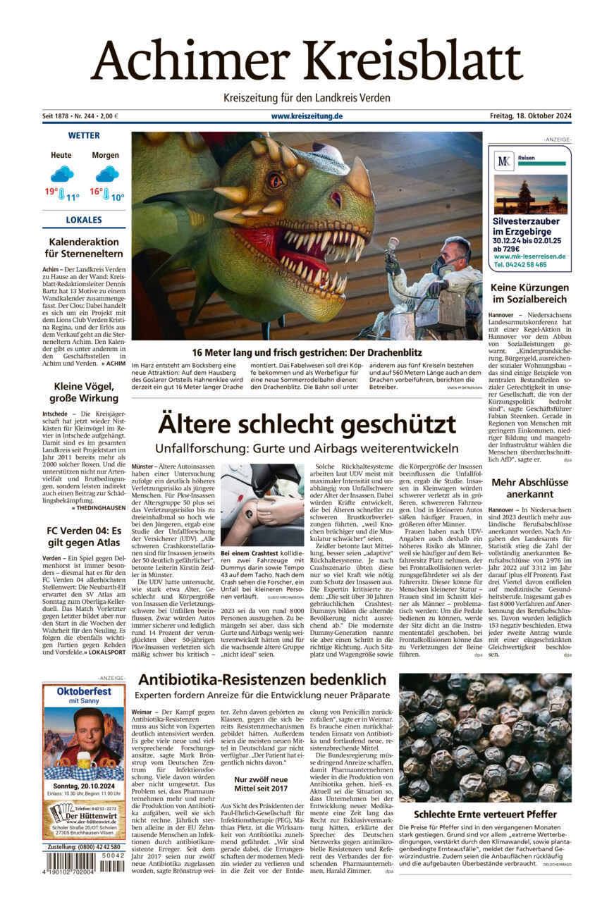 Achimer Kreisblatt vom Freitag, 18.10.2024