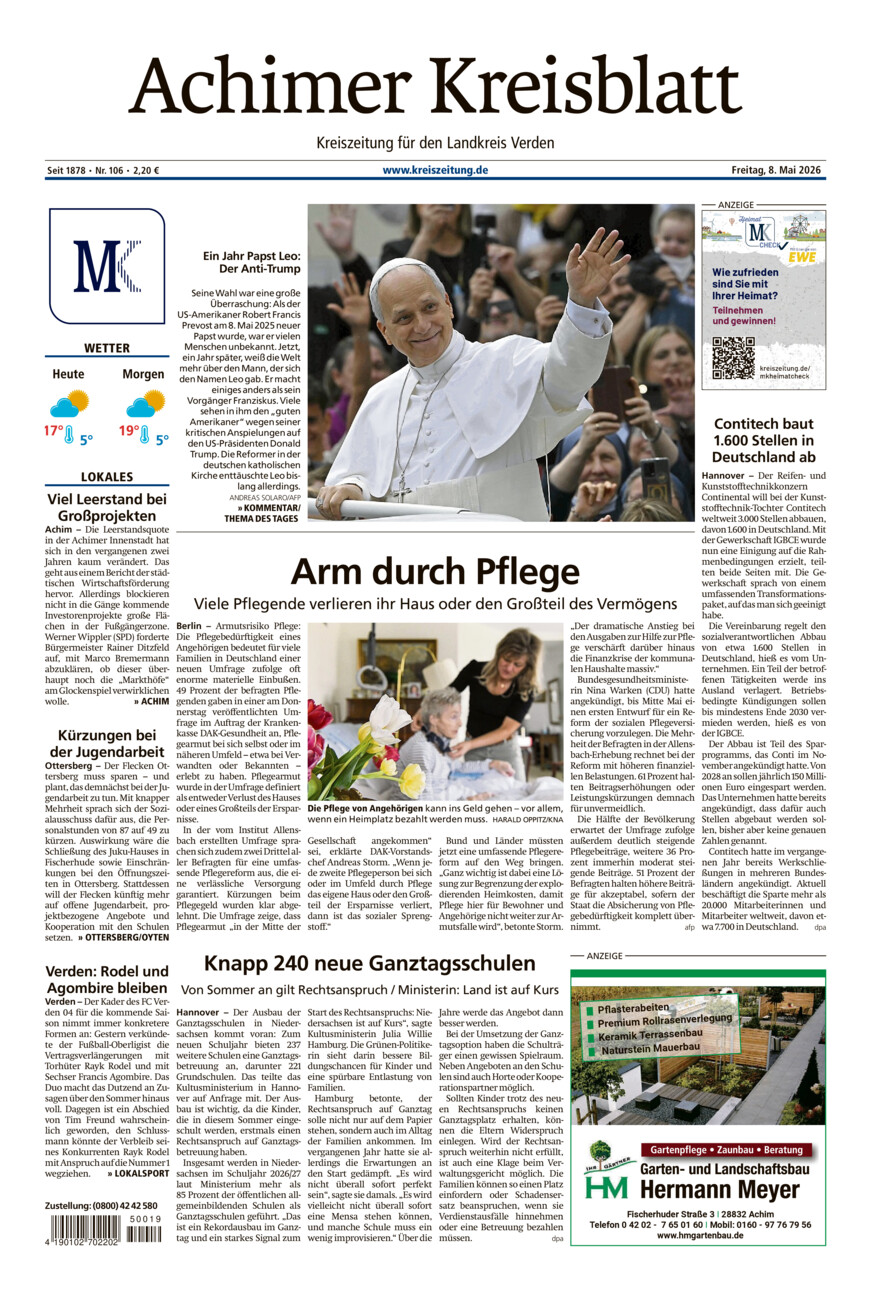 Achimer Kreisblatt vom Freitag, 08.05.2026