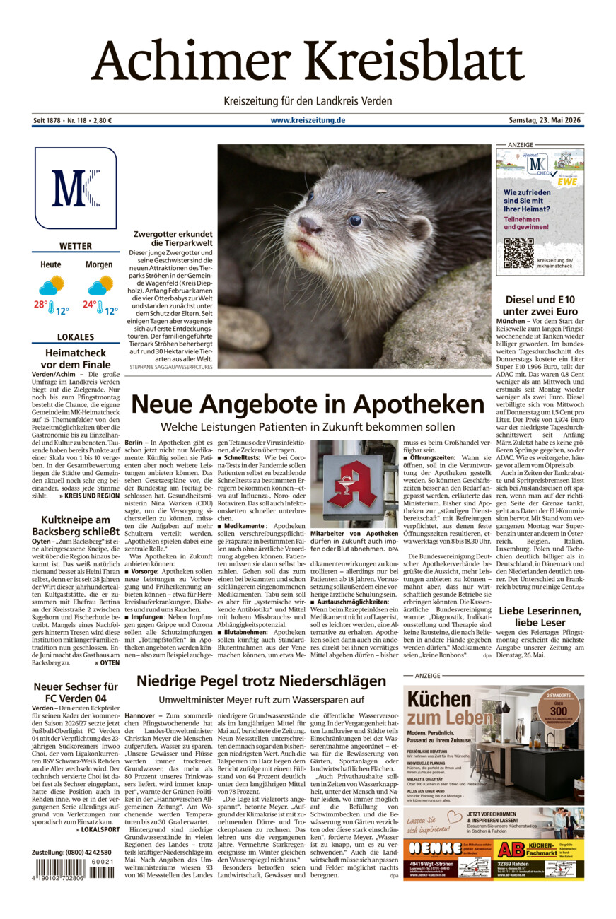 Achimer Kreisblatt vom Samstag, 23.05.2026