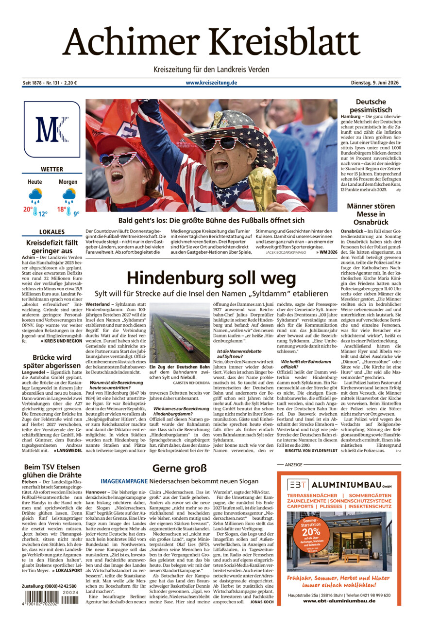 Achimer Kreisblatt vom Dienstag, 09.06.2026