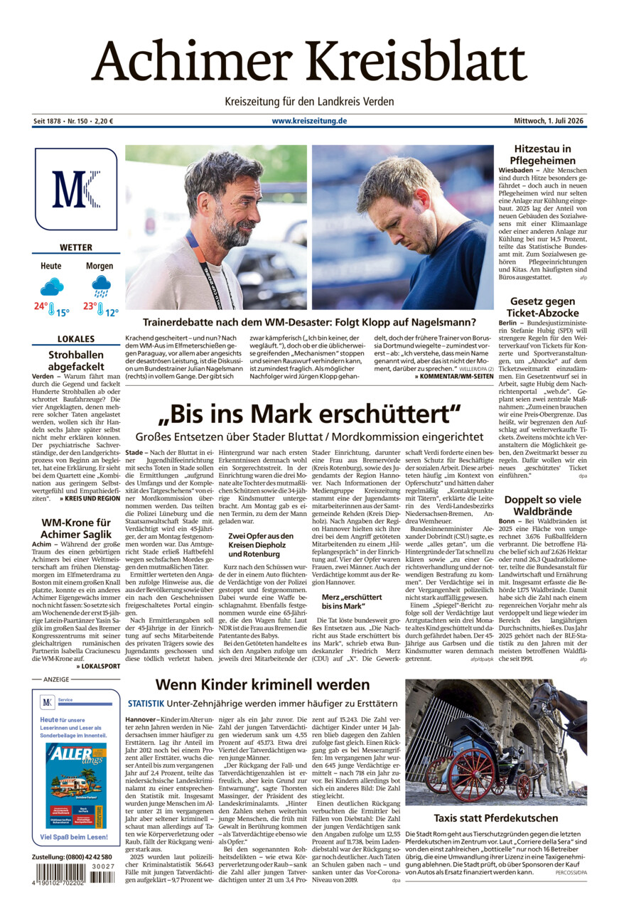 Achimer Kreisblatt vom Mittwoch, 01.07.2026
