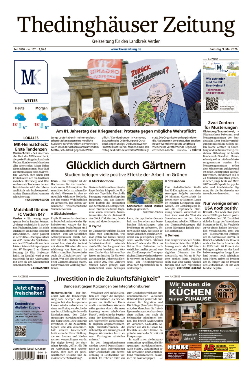 Thedinghäuser Zeitung vom Samstag, 09.05.2026