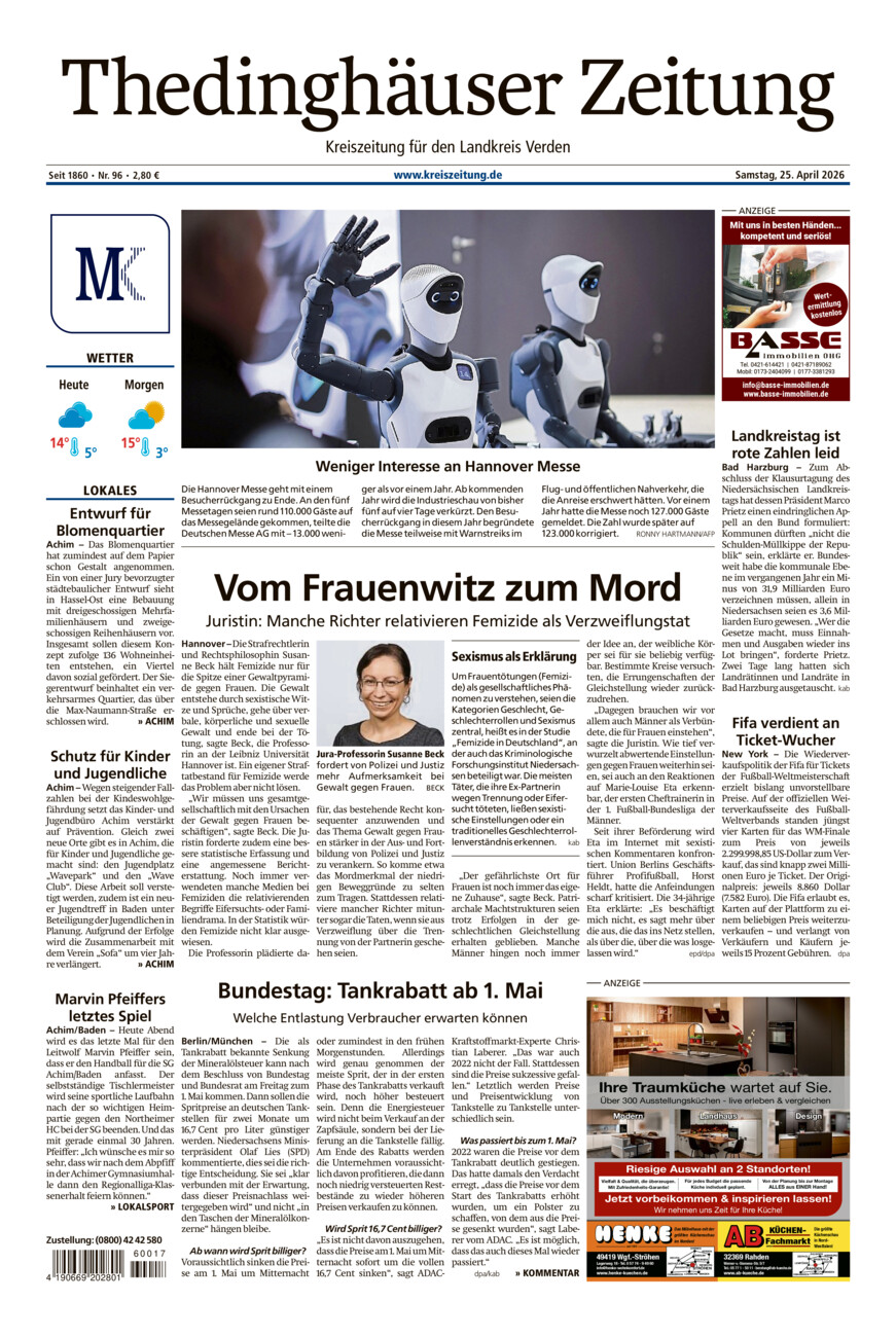 Thedinghäuser Zeitung vom Samstag, 25.04.2026