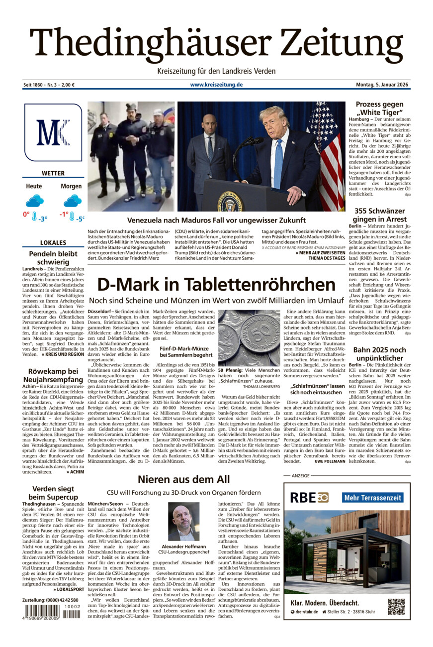 Thedinghäuser Zeitung vom Montag, 05.01.2026