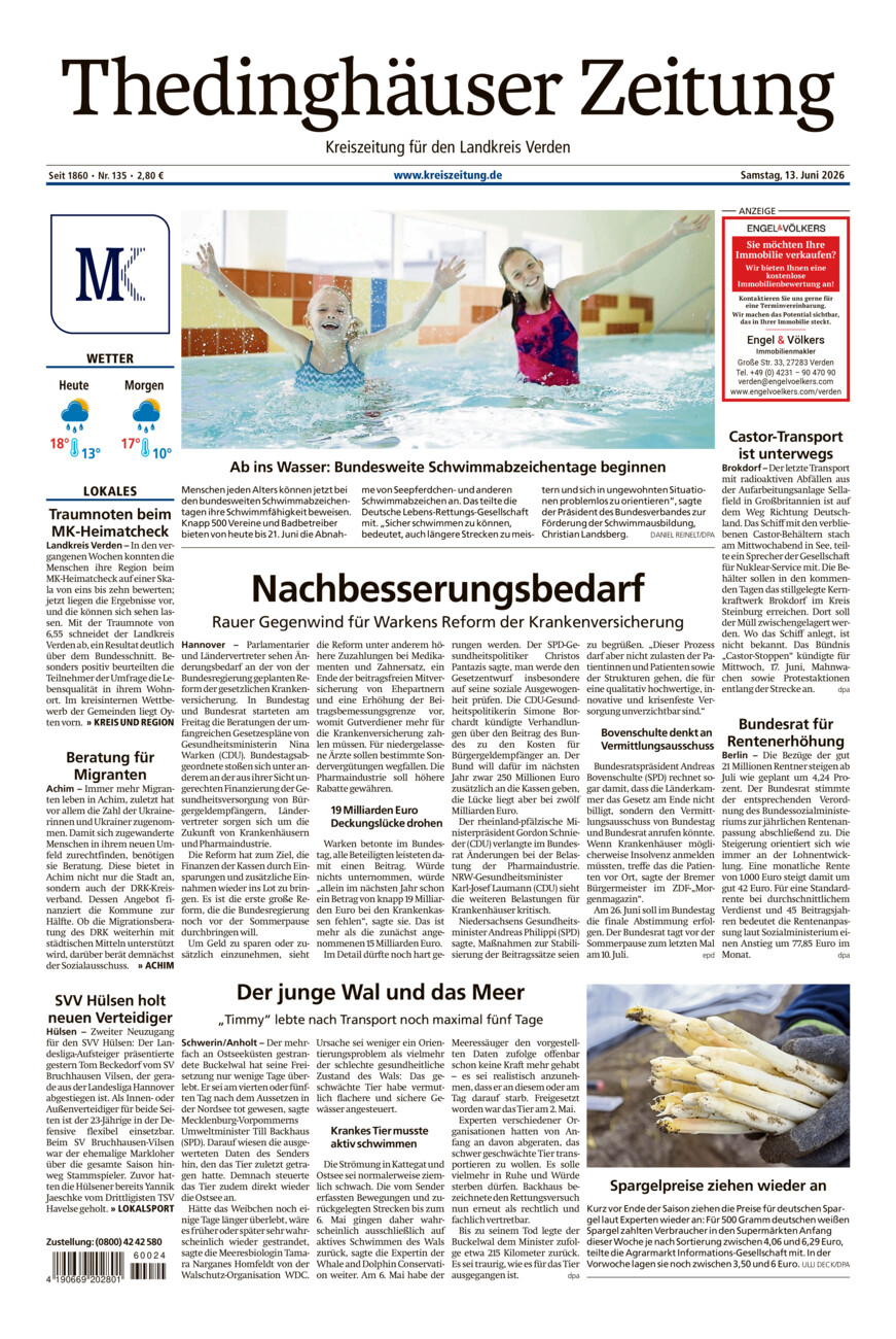 Thedinghäuser Zeitung vom Samstag, 13.06.2026