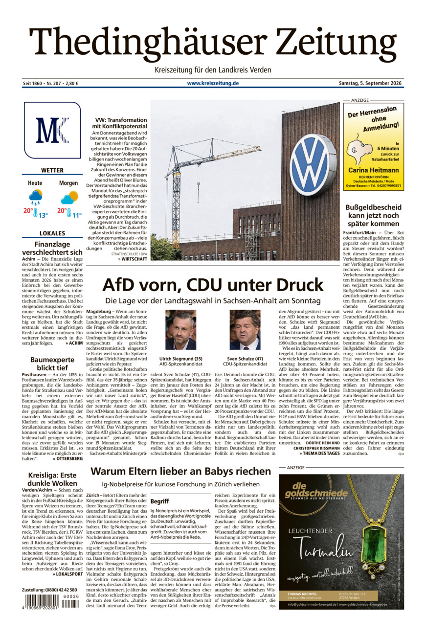Thedinghäuser Zeitung vom Samstag, 05.09.2026