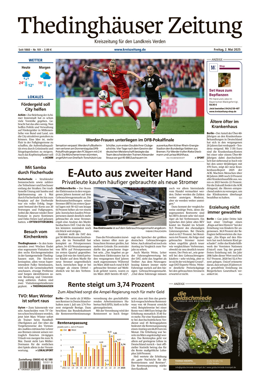 Thedinghäuser Zeitung vom Freitag, 02.05.2025