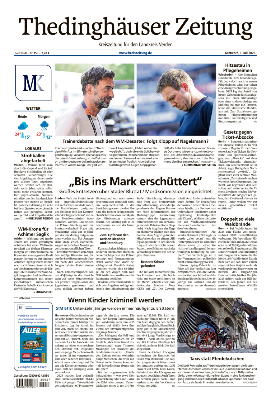 Thedinghäuser Zeitung vom Mittwoch, 01.07.2026