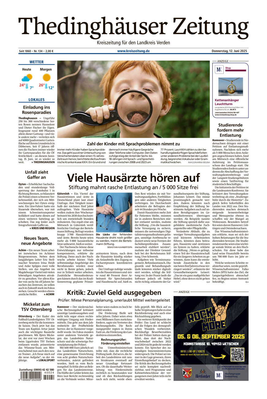 Thedinghäuser Zeitung vom Donnerstag, 12.06.2025