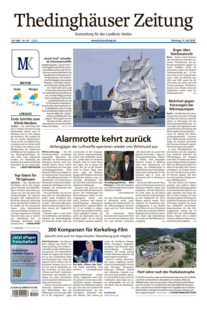 Thedinghäuser Zeitung vom Dienstag, 14.07.2026