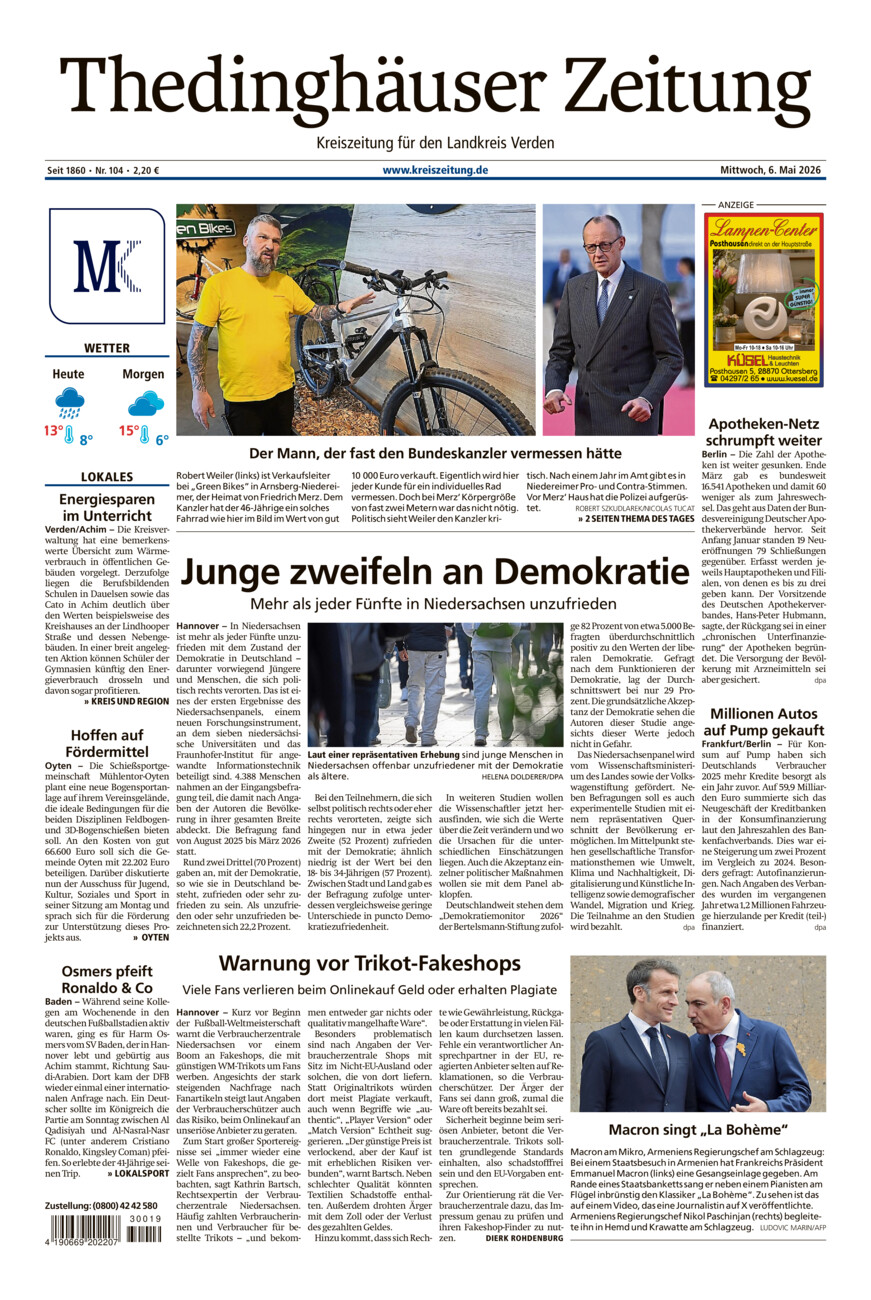 Thedinghäuser Zeitung vom Mittwoch, 06.05.2026