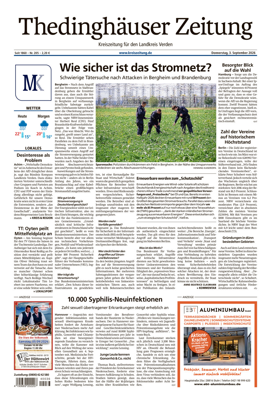Thedinghäuser Zeitung vom Donnerstag, 03.09.2026