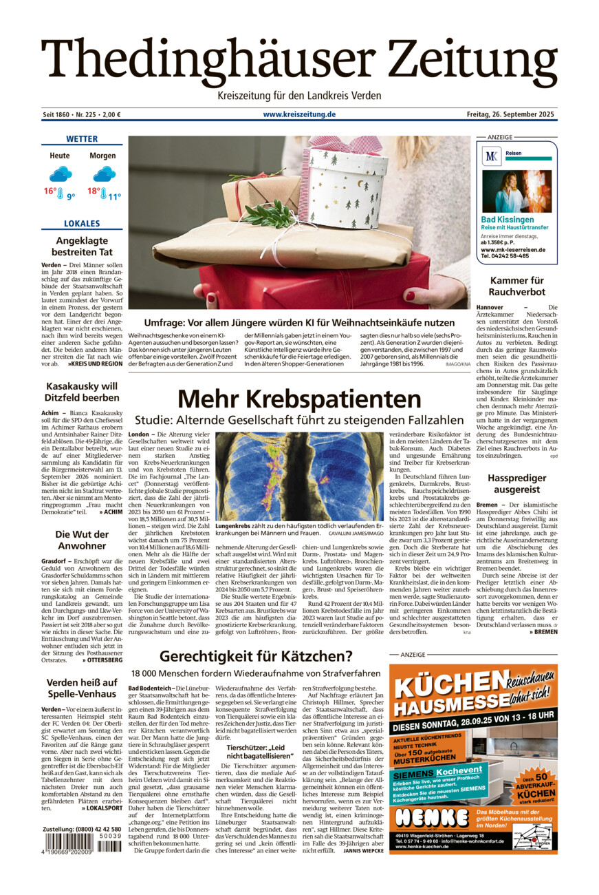 Thedinghäuser Zeitung vom Freitag, 26.09.2025