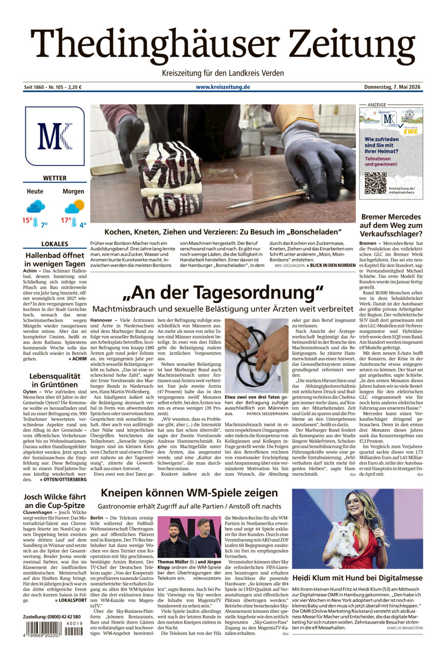 Thedinghäuser Zeitung vom Donnerstag, 07.05.2026
