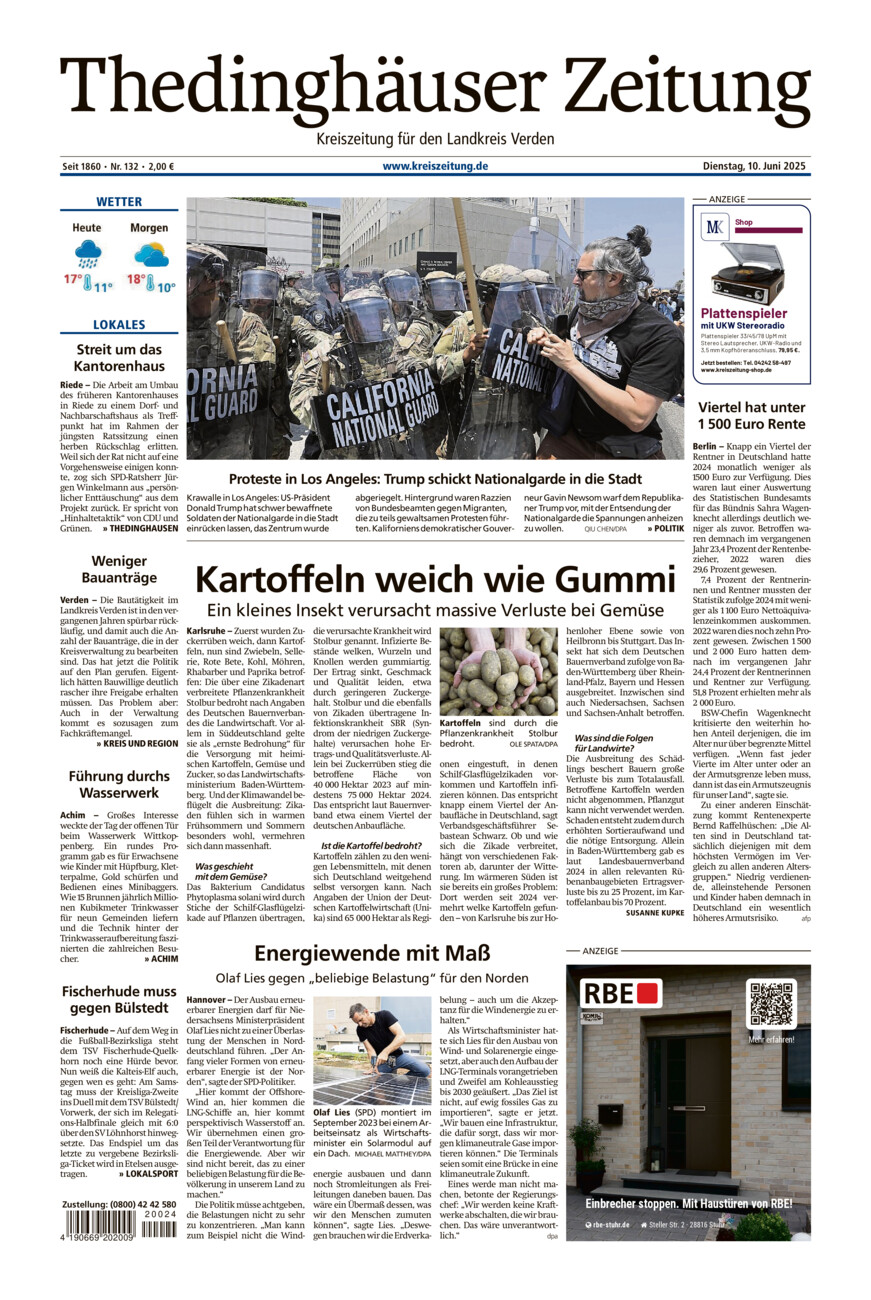 Thedinghäuser Zeitung vom Dienstag, 10.06.2025