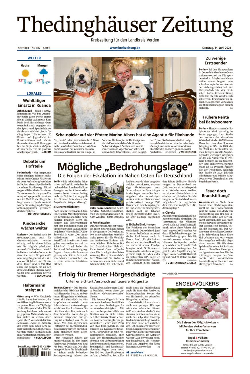 Thedinghäuser Zeitung vom Samstag, 14.06.2025