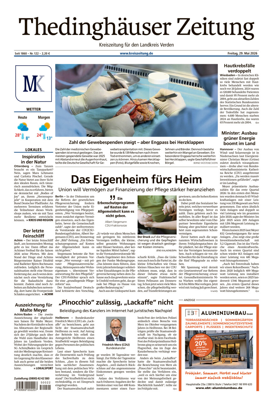 Thedinghäuser Zeitung vom Freitag, 29.05.2026