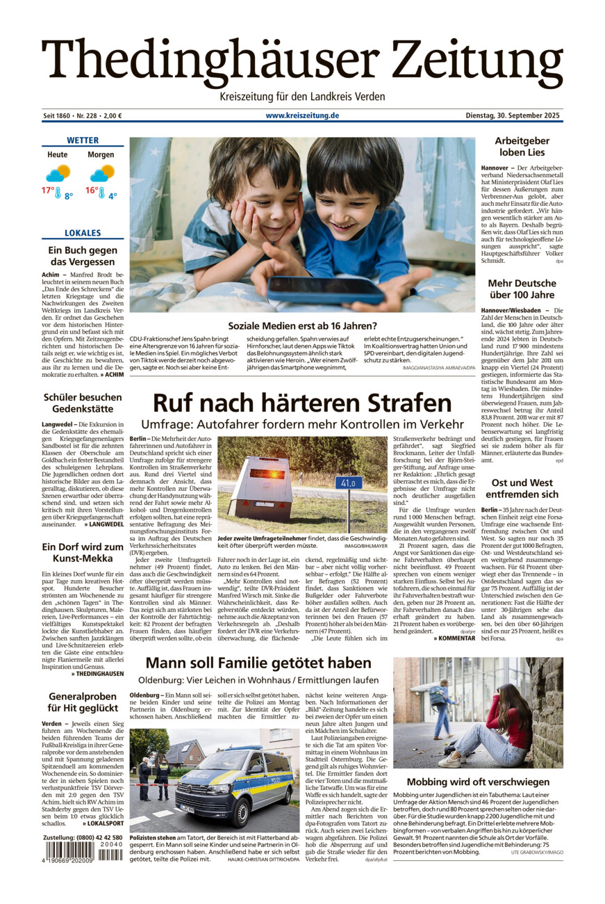 Thedinghäuser Zeitung vom Dienstag, 30.09.2025