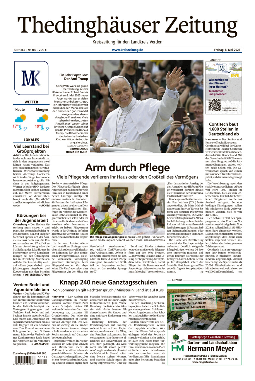 Thedinghäuser Zeitung vom Freitag, 08.05.2026