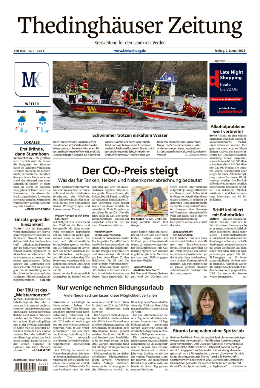 Thedinghäuser Zeitung vom Freitag, 02.01.2026