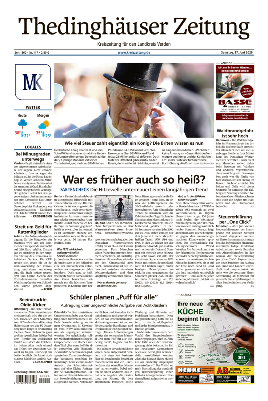 Thedinghäuser Zeitung vom Samstag, 27.06.2026
