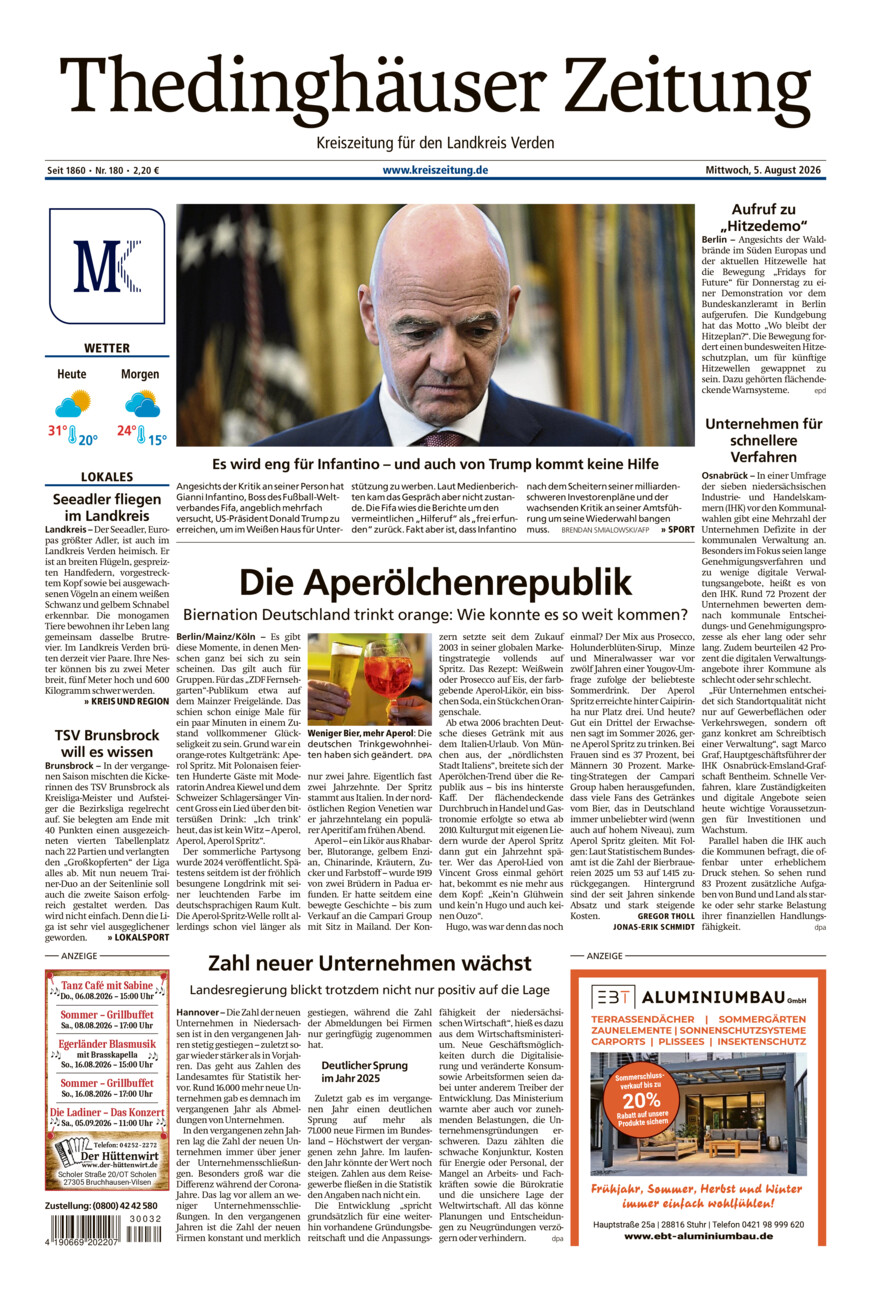 Thedinghäuser Zeitung vom Mittwoch, 05.08.2026