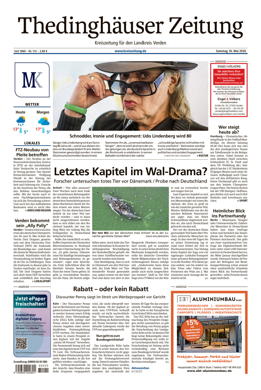 Thedinghäuser Zeitung vom Samstag, 16.05.2026